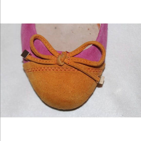Aldo orange pink suede Cap toe ballet flats - Picture 8 of 8